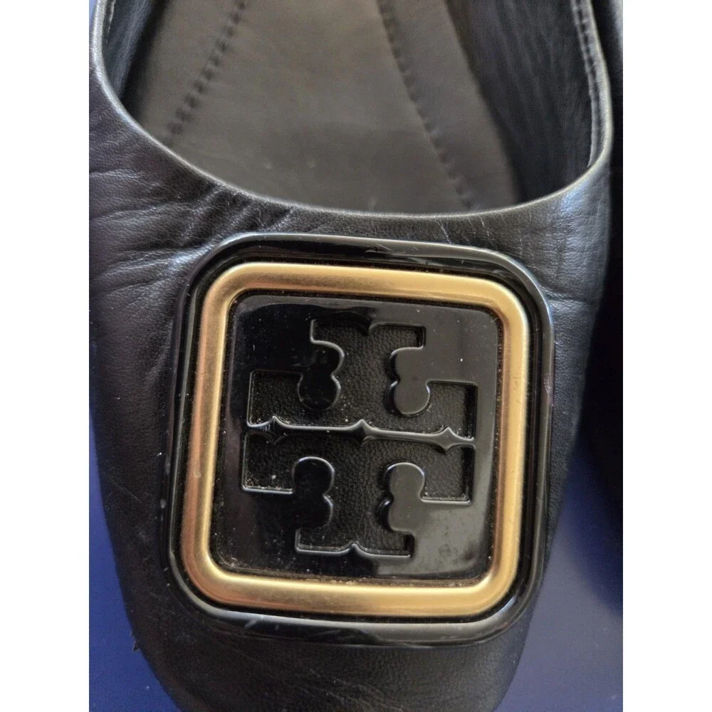 Tory‎ Burch Soft Leather GEORGIA BALLET FLATS In Black  Sz 7M